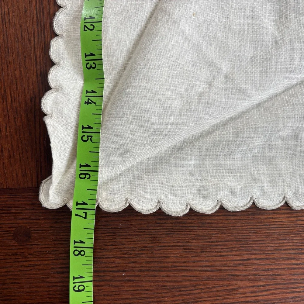 Vintage BLI Madeira Hand Embroidered Pure Linen Tablecloth Napkin Set Portugal